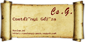Csetényi Géza névjegykártya