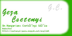 geza csetenyi business card